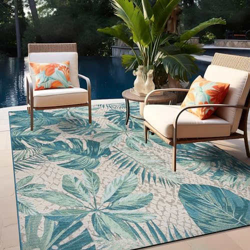 Tapete decorativo rugshop floral azul 213x160 cm