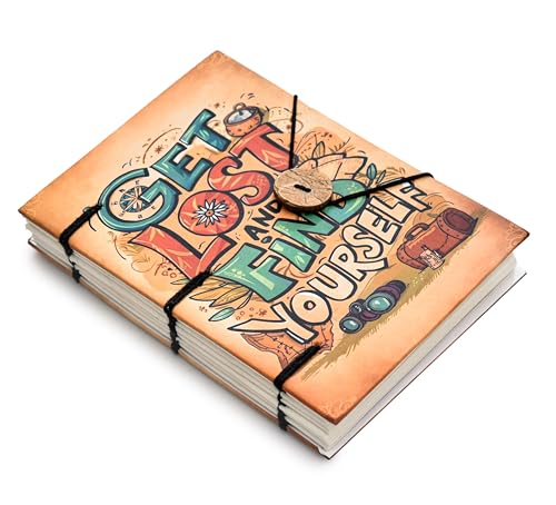 Image of Handmade Motivational Travel Diary | ?Get Lost and Find Yourself? Quote Journal with 125 GSM Recycled Paper (7x5 Inch)