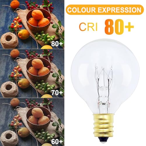 EASYIVY 25-Pack G40 Replacement Bulbs, 7W G40 Globe Bulbs E12 Outdoor String Lights 230V, IP44 Water Resistance Warm White 2200K for Indoor Outdoor Patio Garden Home Party Wedding Decoration - Image 6