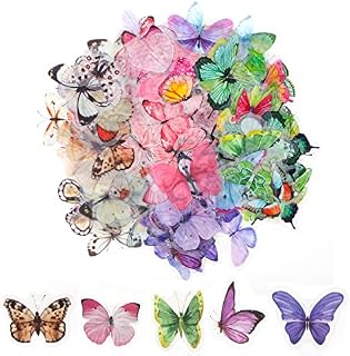 160 Pcs Self-Adhesive Butterfly Stickers, Waterproof Butterflies Stickers Multicolor Butterfly Scrapbook Stickers for Cup Scrapbook Notebook Card Letters Album Wall Window Decor