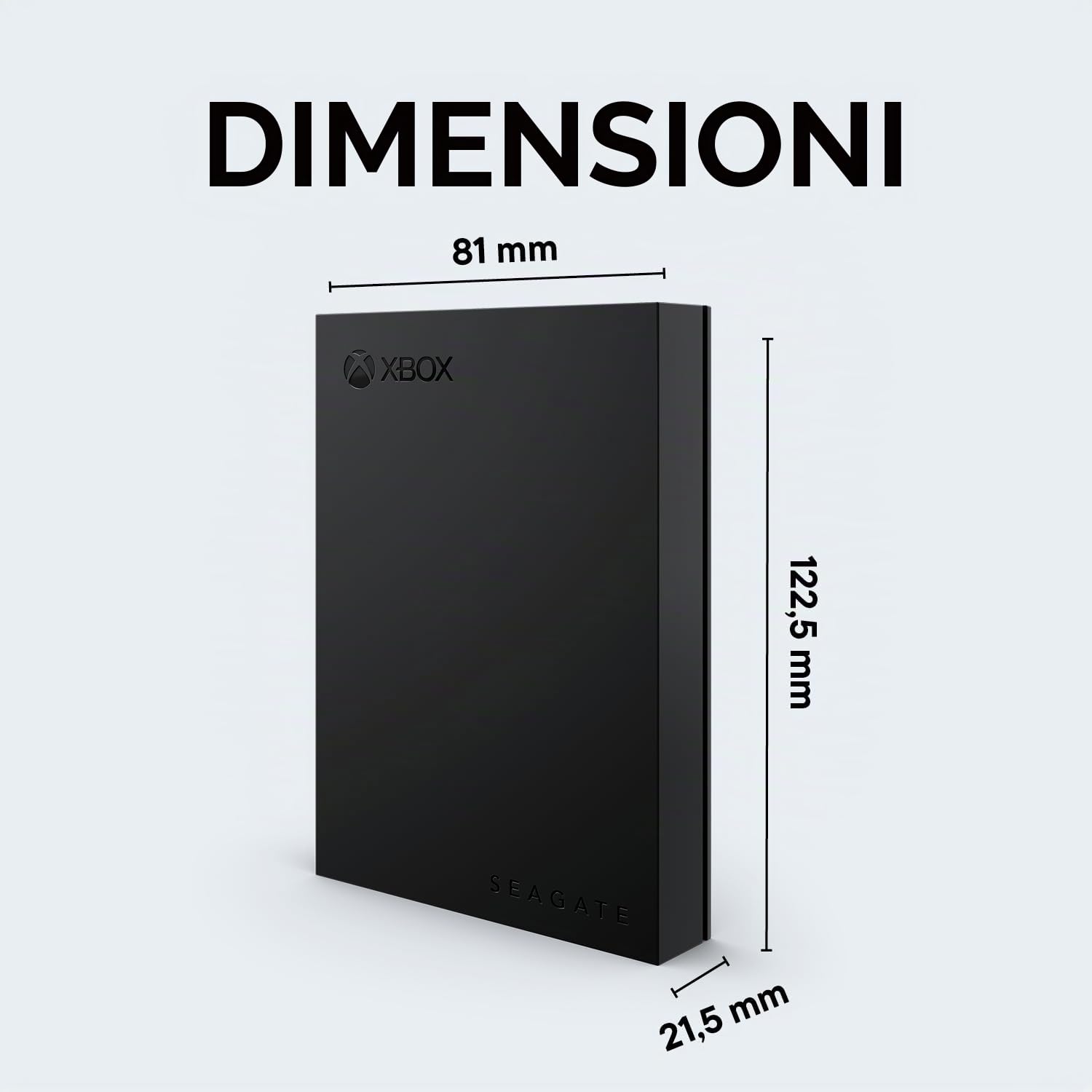 Seagate STKX5000403 - Unità di gioco per Xbox 5TB, hard disk esterno portatile, USB 3.2 Gen 1, nero con barra LED verde integrata, certificato Xbox, servizi di salvataggio per 3 anni