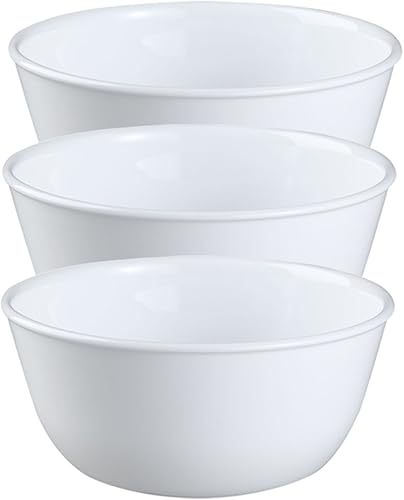 Corelle Coordinates Wh Corelle Livingware Super SoupCereales, 28 onzas, Winter Frost White, juego de 3