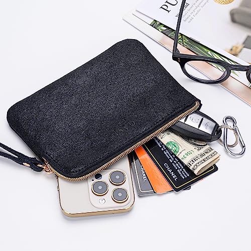 Image of Genuine Leather 4.5 x 6.5 Wristlet Purse for Women, Evening Wristlet Pouch Clutch Bag