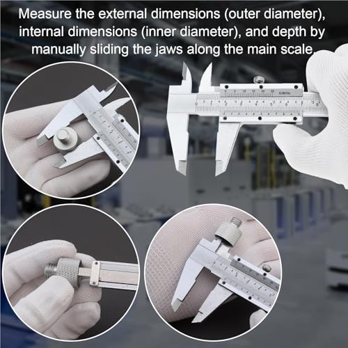 Calibrador Vernier Manual 0-200 mm Acero Carbono miniatura 4