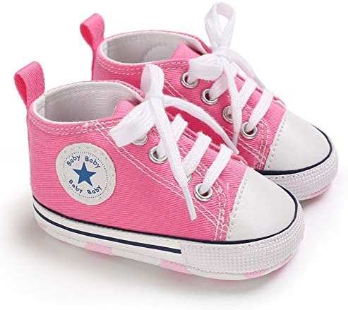 KIDSUN Infant Baby Girl Boy Shoes Classic Canvas Sneaker Lace Up Baby Walking Shoes for 0-18 Months
