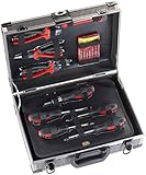 [page_title]-AGT Werkzeugkoffer bestückt: Alu-verstärkter Werkzeugkoffer WZK-645, 64-teilig mit Kleinteile-Set (Werkzeugsets)