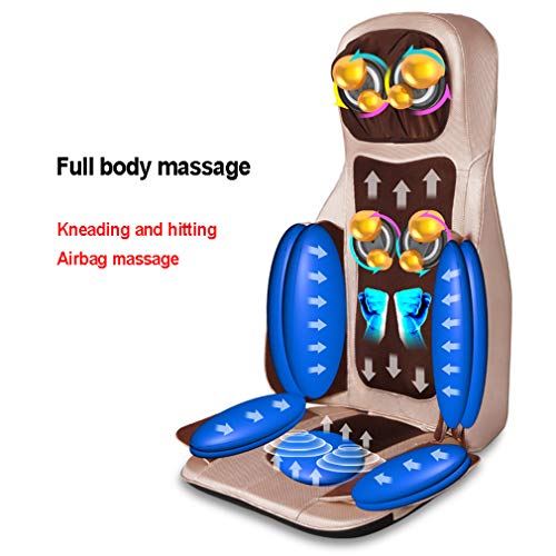 Preisvergleich Produktbild AMGJ Shiatsu-Massagesitzauflage,mit Verstellbarer Nackenmassage und Wärmefunktion,Airbagmassage mit Körperentspannung,für Haus Büro Auto,Eurplug