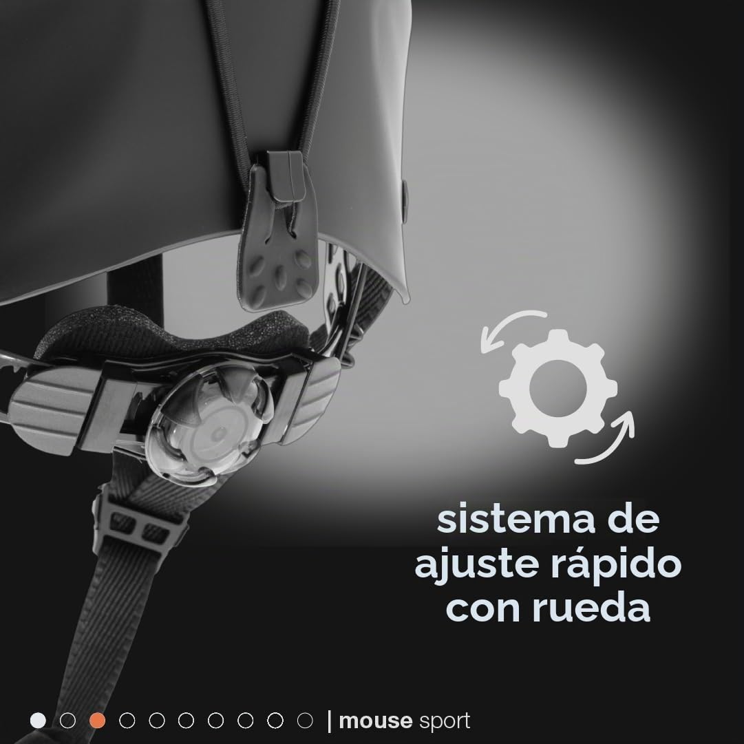 Kong. Mouse Sport - Casco de Escalada Compatible con Auriculares y Visera, Casco de Seguridad, CE EN 12492, 375 g, Talla única, Ajustable 52-64 cm, Color Negro Suave al Tacto