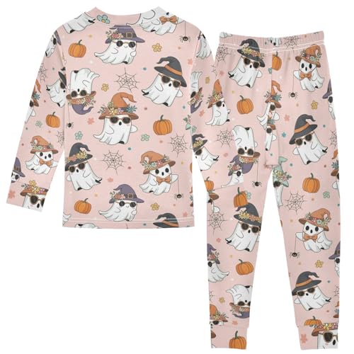Pajama Sets Long Sleeve Halloween Ghosts with Accessories Soft Comfy Sleepwear 2 Piece PJS 3-8T3
