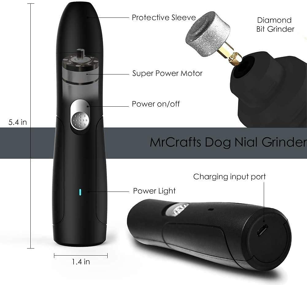 Molinillo de Clavo para Perros - Profesional Recargable eléctrico Recortador de Clavos para Mascotas Patas sin Dolor Grooming y alisado USB Recargable para pequeños Perros Grandes y Gatos