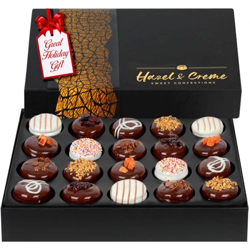 Holiday Chocolate Cookie Gift Box - Christmas Cookie Gift Basket - Chocolate Covered Cookies - Gourmet Cookie Gift - Vegan Food Gift For Him Or Her, Kosher