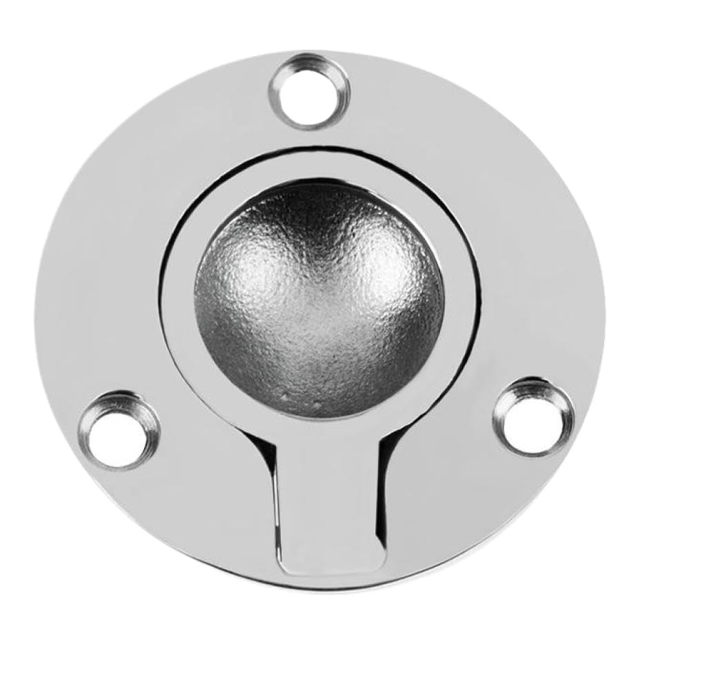 Aqhkgzmbe 50X50mm Mirror Polish Locker Marine Stainless Steel Hatch Pull Handle 50Mm Round Flush Lift Ring Compatible With Boat(50X50mm)