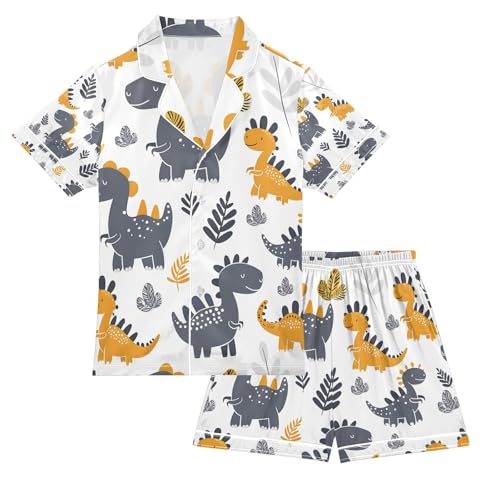 senya Cute Scandinavian Satin Summer Pajama Sets Silk Short Sleeve Button Down Sleepwear