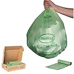 13 Gallon Tall Compostable Thick Trash Bags by BioBag, 30 Count, BPI Certified, Meets ASTM D6400 Standards, Made in USA, Strong Kitchen Bin Liners