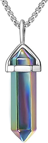 BEADNOVA - Collares de cristal para mujer, de piedras preciosas, con colgante de cristal para energía espiritual, sanación, hexagonal, de