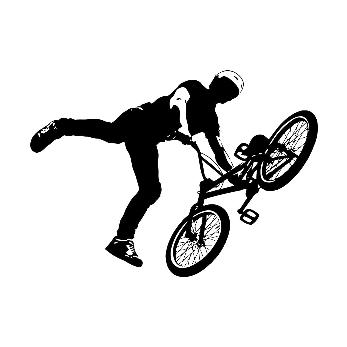 Lzhouting Boys Wall Stickers 6988 Vinyl Wall Stickers Bmx Bike Biker Bicycle Extreme Sport Decor Wall Decals For Bedroom Decoration Design Removable Small - 31X43cm