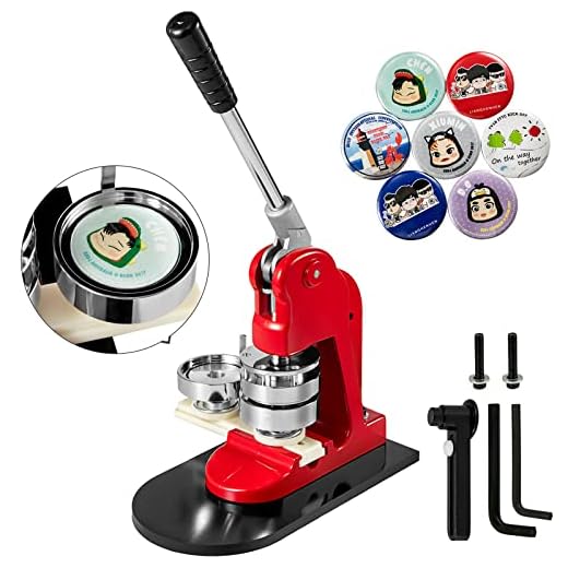 Mophorn Button Maker 58mm Badge Maker Machine 2.28 inch Badge Punch Press Pin Button Maker with Free 500 Pcs Button Parts and Circle Cutter (500pcs,58mm 2-1/4")