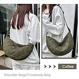 Micmores Cross Body Bag Women Men, Quilted Sling Bag Lightweight Nylon Shoulder Purse with Adjustable Strap, Stylish Hobo Crescent Bag for Travel Work Sport Daily (Green) - Image 2
