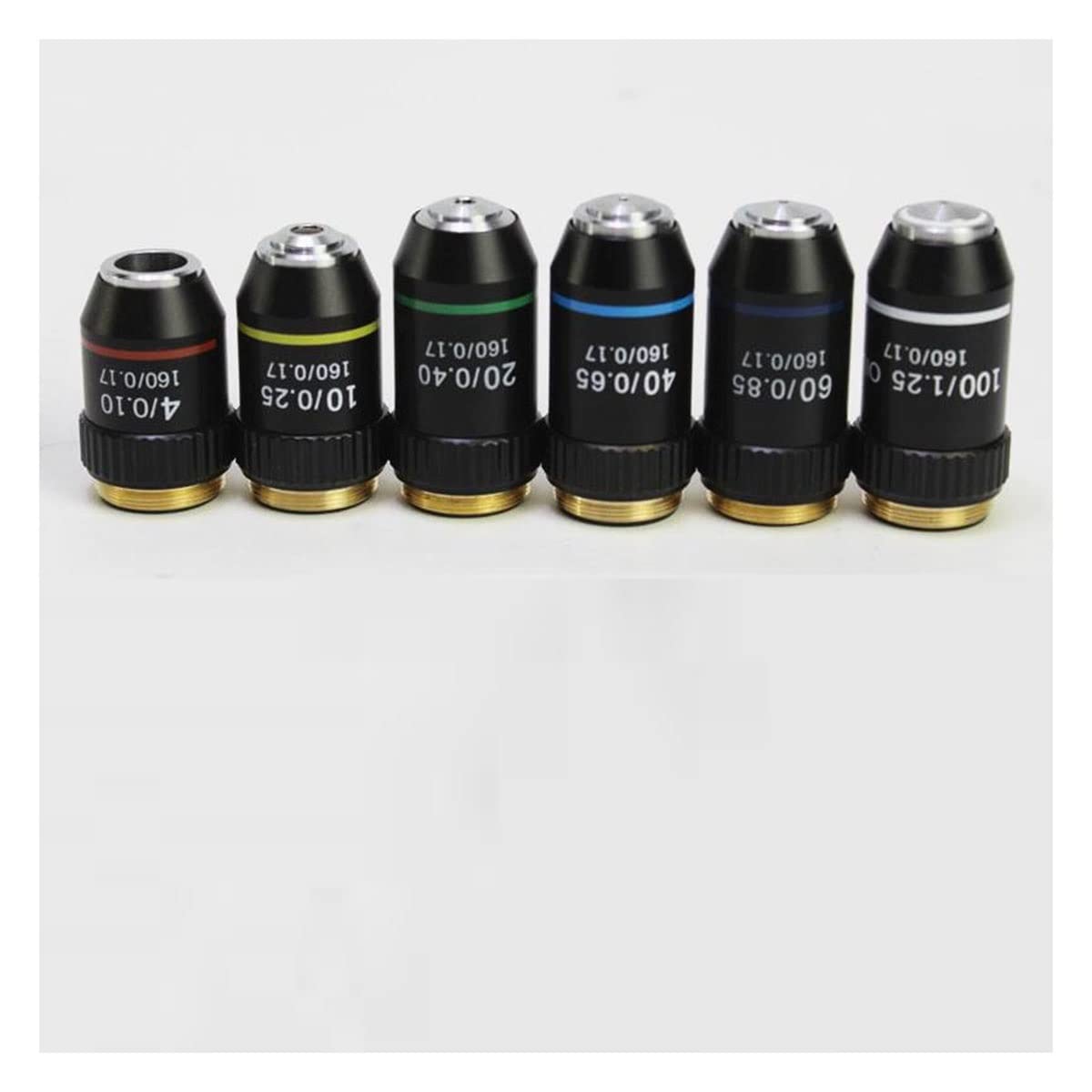 Zubehör für Labormikroskope Biologische Mikroskope Objektiv 4x 10x 20x 40x 60x 100x (Öl) Achromatische objektive Linse(4-100X 6 PCS per Set)
