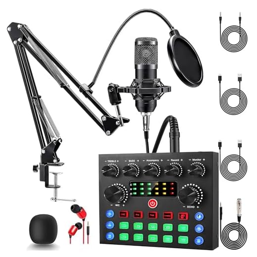 ALSO GO Podcast Equipment Bundle, V8s Sound Card with BM-800 Microphone