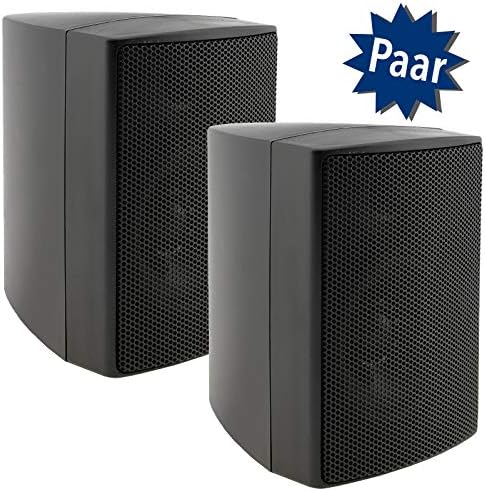 ChiliTec 2-drożny głośnik czarny, para, głośniki ścienne do zestawu stereo HiFi kina domowego, 40 W, 8 omów