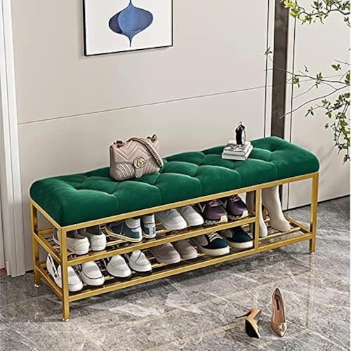 Banc à chaussures avec rangement pour bottes afin d'éviter le désordre