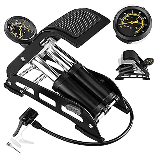 BIRDLINE Double Cylinder Portable High Pressure Foot Air Pump Compressor for Car and Bike Air Pump for Motorbike,Cars,Bicycle,for Football,Cycle Pumps for Bicycle,car air Pump for tubeless.