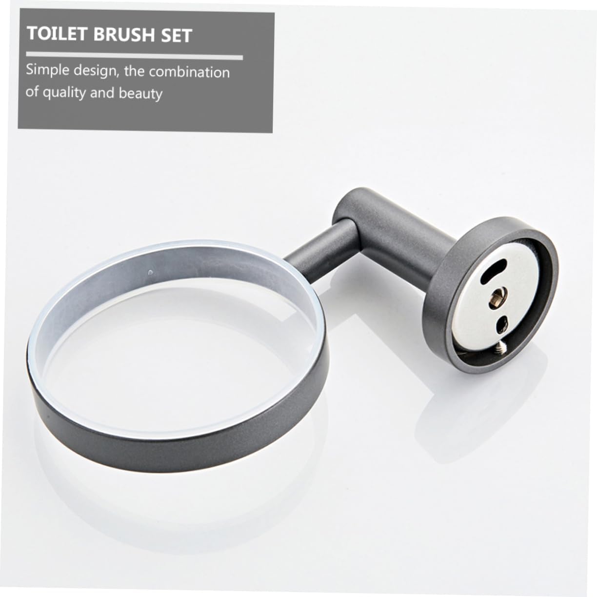 Wall-Mounted Chic Toilet Brush Set with Frosted Glass Base – Stylish Bathroom Cleaning Brush for Home Modern Design Easy to Install for Space-Saving