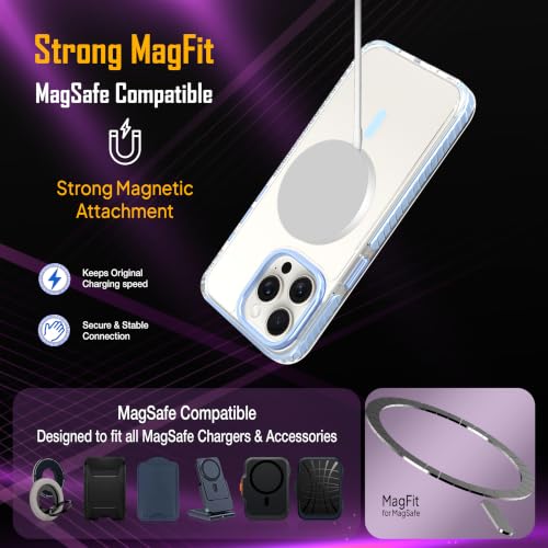 Image of Zapcase Crystal Clear Back case for iPhone 15 Pro Max | PC Back | TPU Bumper with Inner Rubber Grip | Metal Camera Guard Bezel | Metal Buttons | Scratch Resistant | 2 Layer Edge Protection |Light Blue