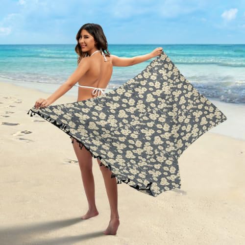 Traje de baño con estampado floral japonés oculta imperfecciones con su falda de playa fluida 3