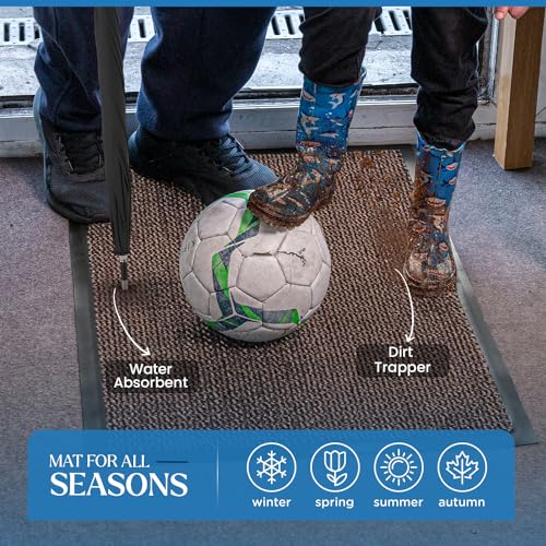 FB FunkyBuys Washable Door Mats Indoor & Outdoor, Non-Slippery Heavy Duty Doormats Indoor, Highly Absorptive Rubber Door Mat - Image 4