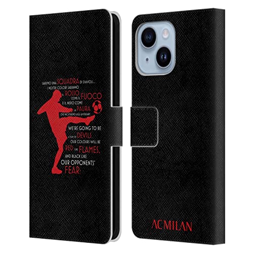 Étui iPhone 14 Plus AC Milan en cuir Head Case Designs