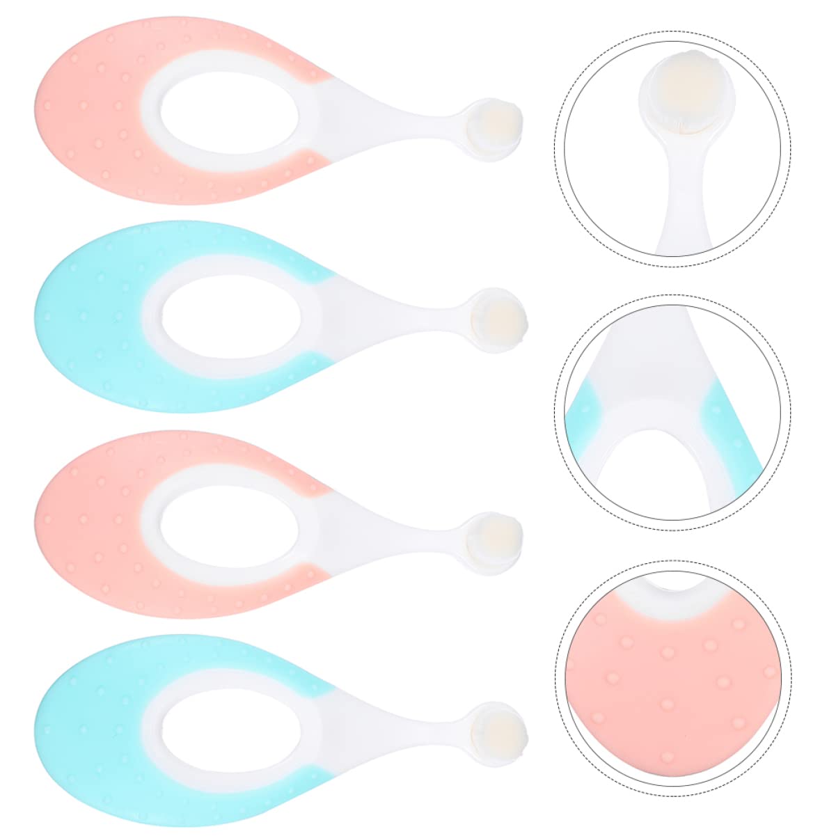 CALLARON 3 Set Spazzolini Per Spazzolino Morbido Per Orale Con Setole Delicate E Anello Per Dentiere Colori Per Gengive Sensibili E Denti Latte 4 Pezzi*3