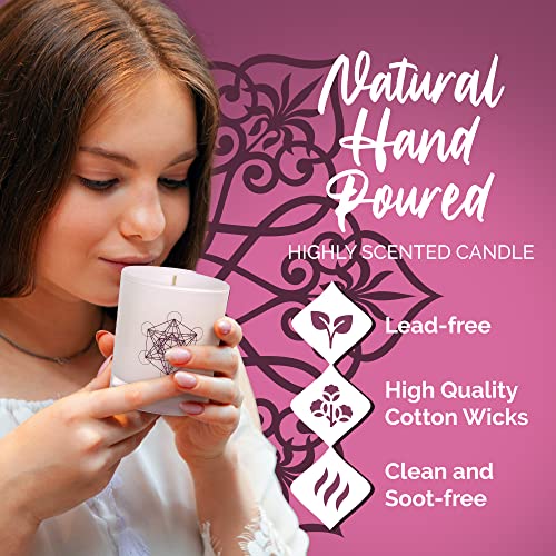 Lavender Vanilla Candles Aromatherapy Scented Candles, Floral Luxury Yoga Candles For Home Scented, Metatron’s Cube Symbol, Hand-Poured Soy Candles, 50 Hours Long Time, 7.6 Oz. - Onesoul Collection #TOP3