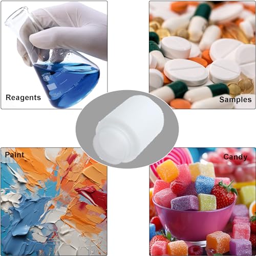 Sscon 3Pcs 500ml Plastic Wide Mouth Laboratory Reagent Bottles Sample Sealing Bottles(White)