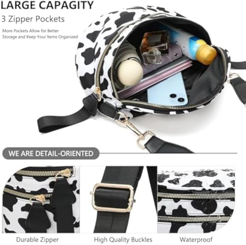 Emmafy Crossbody Bag for Women, Waterproof Oxford Bum Bag with Adjustable Strap, Large Capacity Travel Purse2