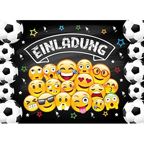 JuNa Party-Experten 12 Einladungskarten Kindergeburtstag Jungen Fussball Geburtstag Jungs Mädchen Geburtstagseinladungen Einladungen Geburtstagsparty Kartenset Cover