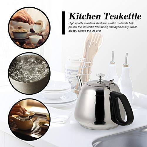 Doitool 1. 2L Classic Tea Kettle Stove Top Whistling Teakettle Stainless Steel Tea Pot Unbreakable Pour Over Coffee Kettle With Ergonomic Handle #TOP7