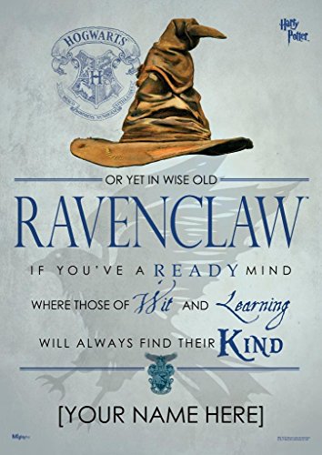 Harry Potter Sorting Hat – Ravenclaw House – カスタマイズwith your name – MightyPrint Wall Art次世代プレミアムポスター（Amazon）
