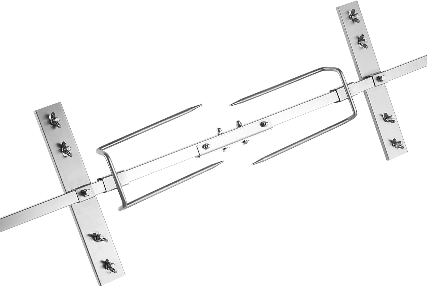 53" Electric BBQ Rotisserie Grill Kit Outdoor, 88 lbs Capacity Heavy Duty Grilling Kit, Automatic 25W Motor Universal Roaster Stand, Stainless Steel Spit Rod for Pig Lamb, Height Adjustable