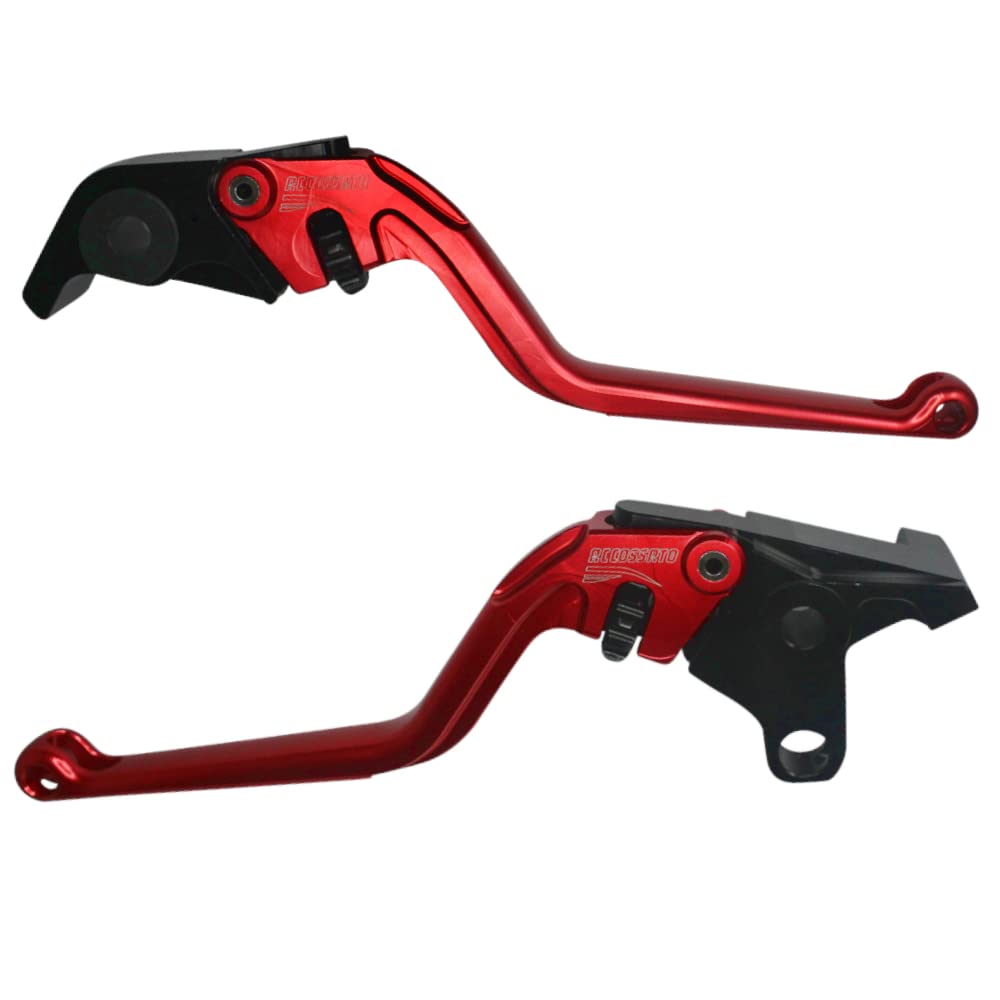 Palancas rojas Accossato Yamaha V-Max 2009-2020 manetas embrague freno