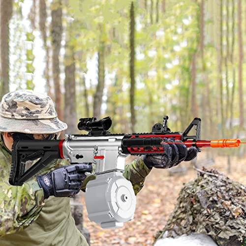 Large Electric With Gel Ball Blaster- M4,Splatter Blaster Ball,Automatic With 60000 Non-Toxic,Eco-Friendly,Biodegradable Gellets, Outdoor Yard Activities Shooting Game - Black Red #TOP5