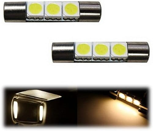 Miniatura 7 de iJDMTOY 3-SMD - Bombillas de repuesto 6614F de 1.142 in compatibles con luces de espejo de tocador de automóvil, blanco cálido