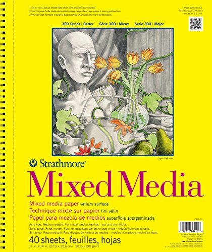 Strathmore Wandbild Papier Mixed Media Velin Spirale Papier Pad 27,9 cm x 35,6 cm, 40 Blatt
