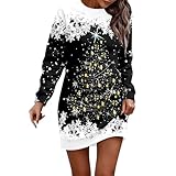 【Caractéristique】 Manches longues, col en V, Col Rond, motif de Noël, taille haute, ligne A, robe de cocktail, robe trapèze de Noël. Les costumes de Noël pour célébrer Noël et le Nouvel An ! Plein d'éléments de Noël traditionnels! Le dernier design unique avec les éléments populaires vous rend belle, sexy et élégante. Les imprimés de Noël ajoutent à l'originalité de cette robe pull, dont l'allure générale est élégante et amincissante.
