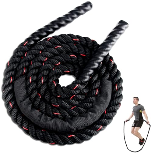 Weighted Jump Rope for Men Women, 1.5lb Heavy Jumping Ropes for Fitness, Adult Skipping Rope for Home Gym Exercise, Improve Strength and Building Muscle Workout Equipment (Black) by Generic - Used condition - US$8.99