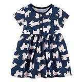 Carter's Girls' 2 Pc. Casual Dog Graphics Dress, Navy, nb
