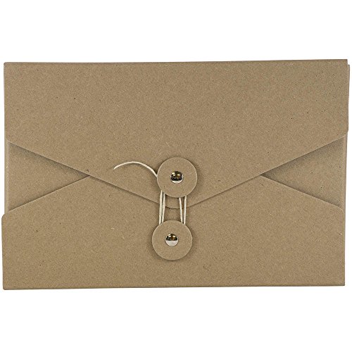 Jam Paper Kraft Portfolio With Button And String Tie Closure - Video Size - 5 1/2 X 8 1/2 X 1 - Natural Recycled - Sold Individually #TOP26
