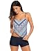 Ekouaer Womens Two Piece Swimsuit Sports Tankini Top Board Shorts Bikini Set (Dark Blue, M)