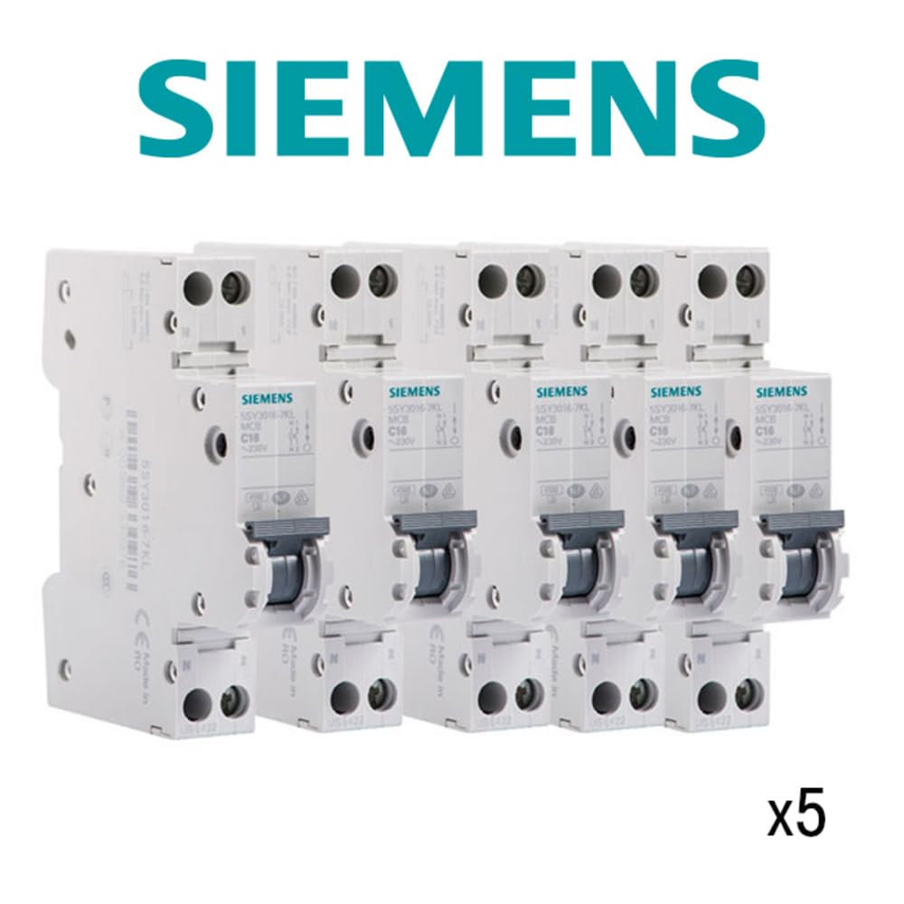 SIEMENS Disjoncteurs Électriques Phase Neutre 16A Lot De 5